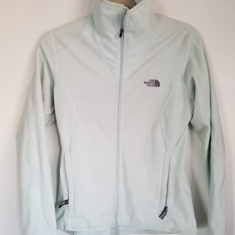 North Face Light Blue Zip Up S